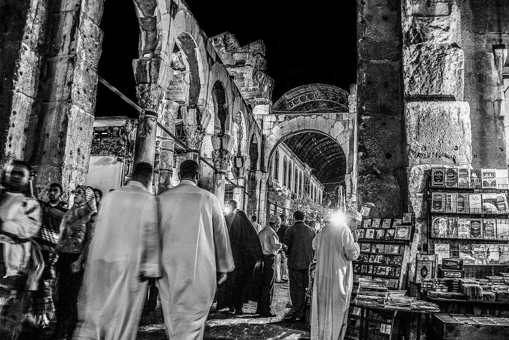 Ruins of the Jupiter Temple at the entrance of Al-Hamidiyah Souq, Damascus, Syria