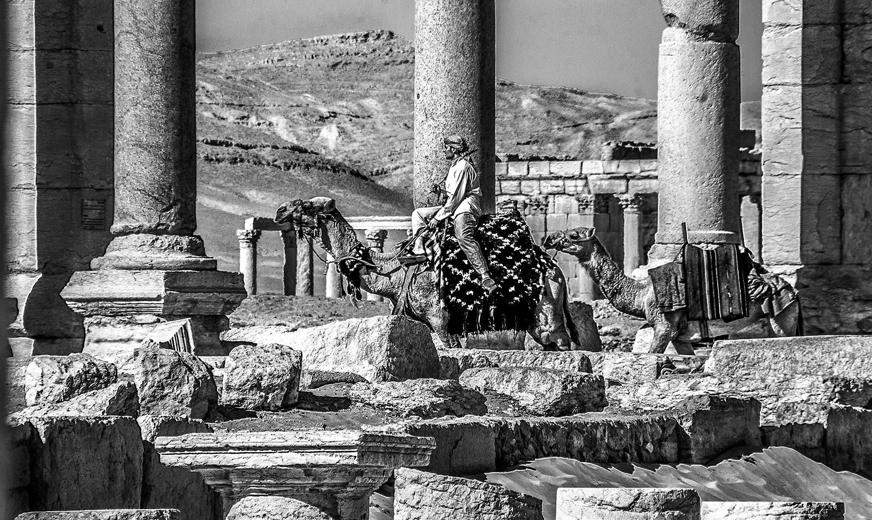 Passing through the Colonnade, Palmyra, Syria