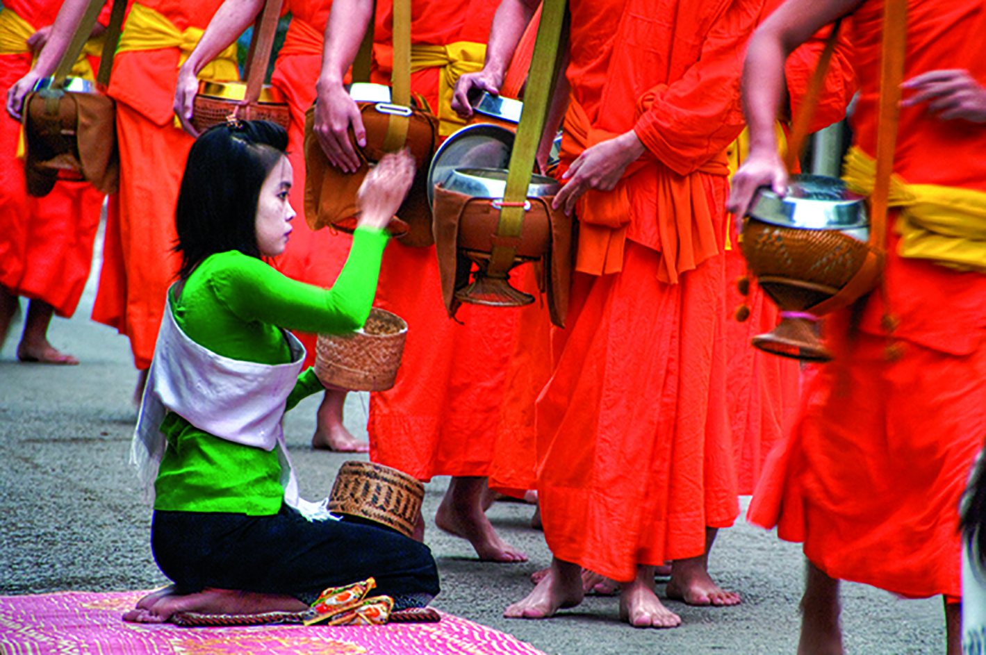 Luang prabang-Colecta de limosnas